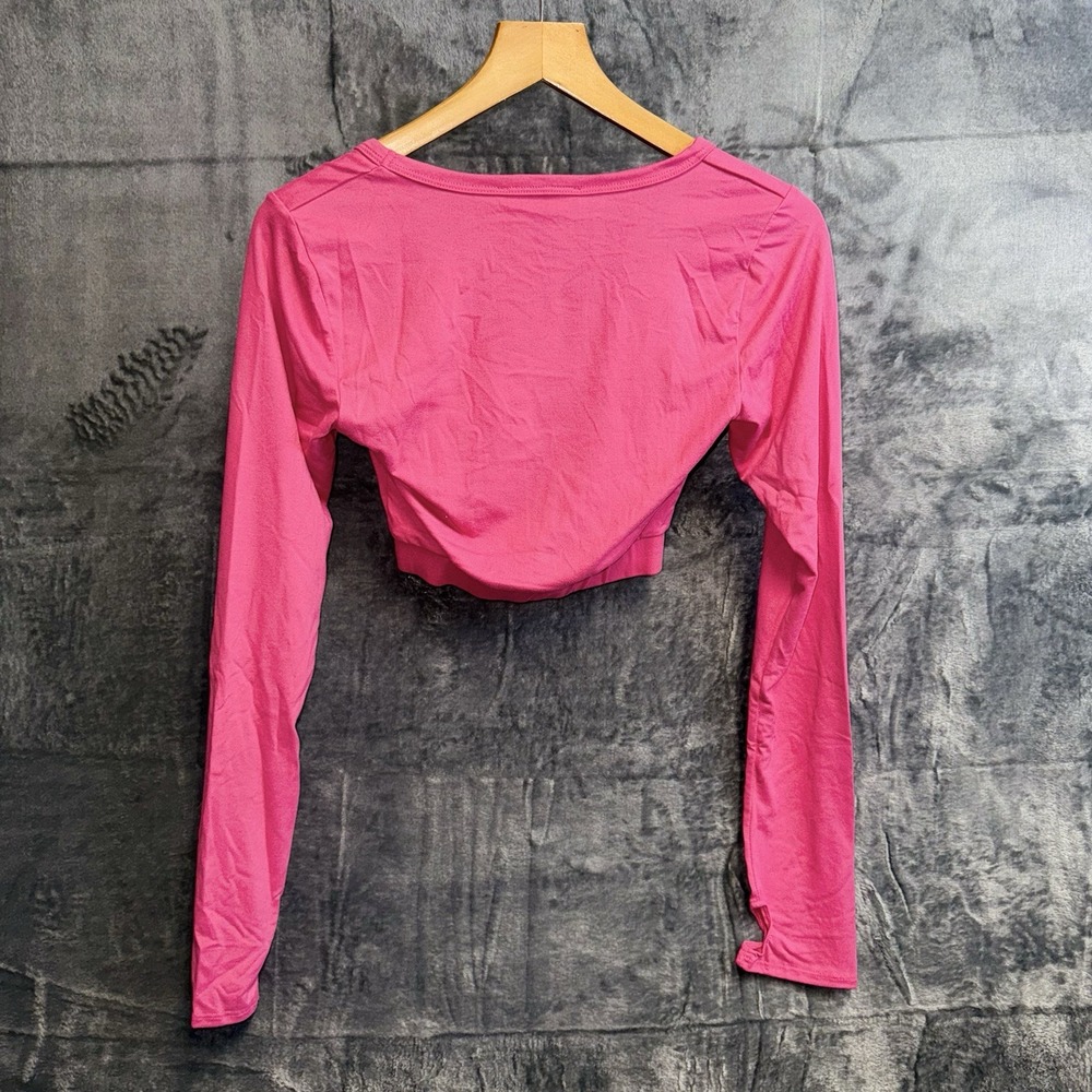 Fit Kitty Women's Size S Pink Long Sleeve Crop Top New No Tags 028 - Picture 4 of 4